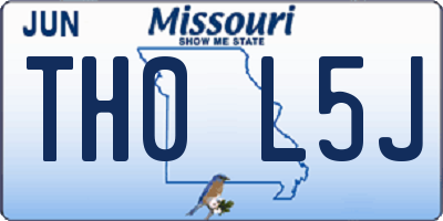 MO license plate TH0L5J