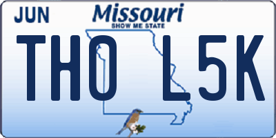 MO license plate TH0L5K