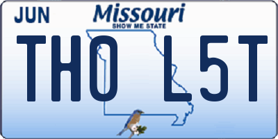 MO license plate TH0L5T