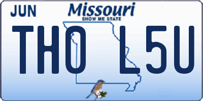 MO license plate TH0L5U