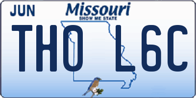MO license plate TH0L6C