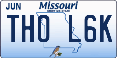 MO license plate TH0L6K