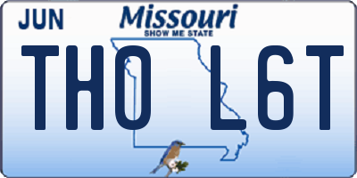 MO license plate TH0L6T