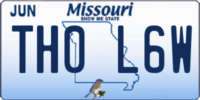 MO license plate TH0L6W
