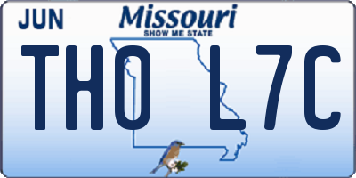 MO license plate TH0L7C