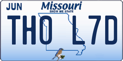 MO license plate TH0L7D