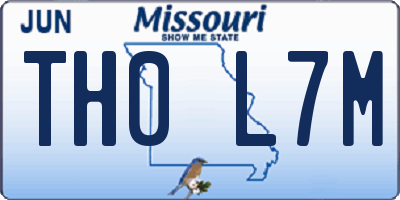 MO license plate TH0L7M