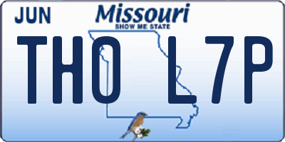 MO license plate TH0L7P