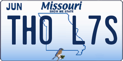 MO license plate TH0L7S