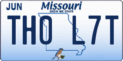MO license plate TH0L7T