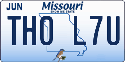 MO license plate TH0L7U