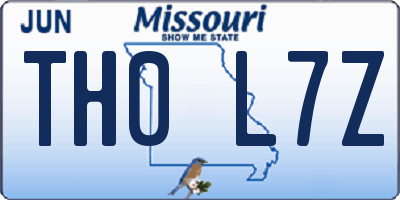 MO license plate TH0L7Z