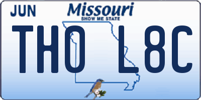 MO license plate TH0L8C