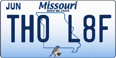 MO license plate TH0L8F