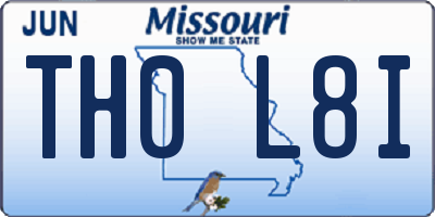 MO license plate TH0L8I