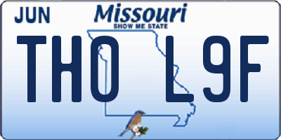 MO license plate TH0L9F