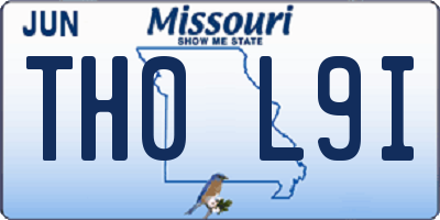 MO license plate TH0L9I