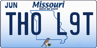 MO license plate TH0L9T