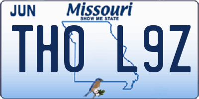 MO license plate TH0L9Z
