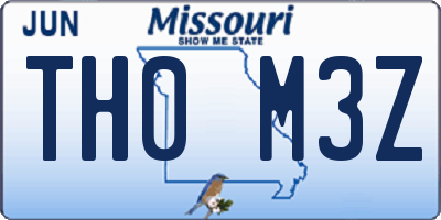 MO license plate TH0M3Z