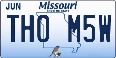 MO license plate TH0M5W