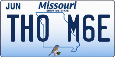 MO license plate TH0M6E