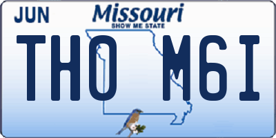 MO license plate TH0M6I