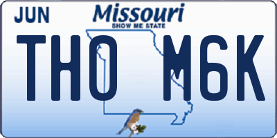MO license plate TH0M6K