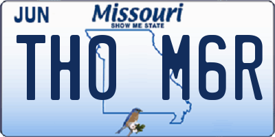 MO license plate TH0M6R