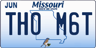 MO license plate TH0M6T