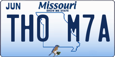 MO license plate TH0M7A