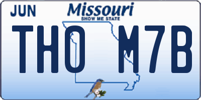 MO license plate TH0M7B