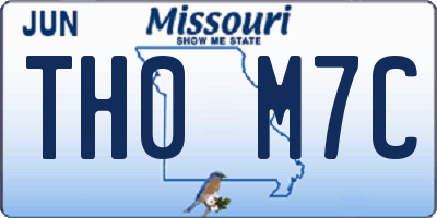 MO license plate TH0M7C