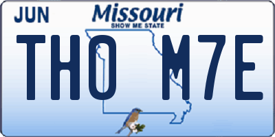 MO license plate TH0M7E