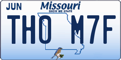 MO license plate TH0M7F