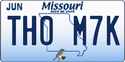 MO license plate TH0M7K