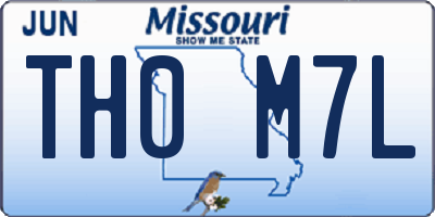 MO license plate TH0M7L