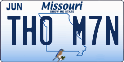 MO license plate TH0M7N