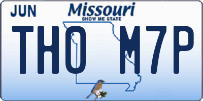 MO license plate TH0M7P