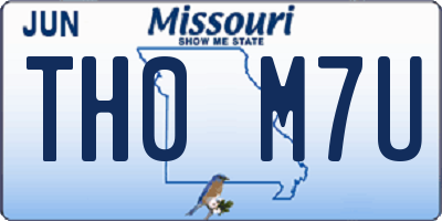MO license plate TH0M7U