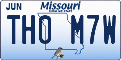 MO license plate TH0M7W