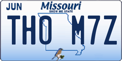 MO license plate TH0M7Z