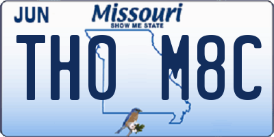 MO license plate TH0M8C