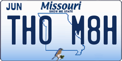 MO license plate TH0M8H
