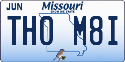 MO license plate TH0M8I