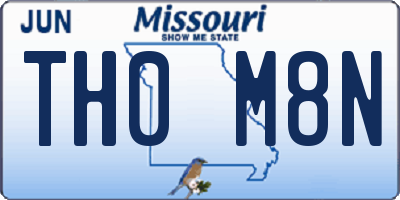 MO license plate TH0M8N