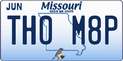 MO license plate TH0M8P
