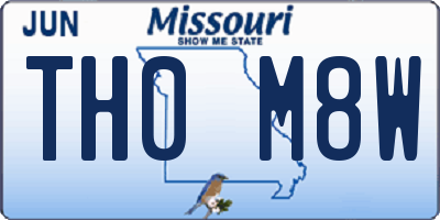 MO license plate TH0M8W