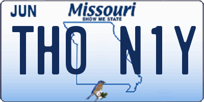 MO license plate TH0N1Y