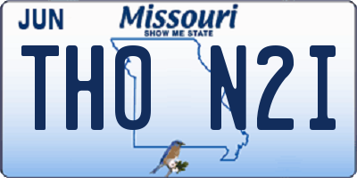 MO license plate TH0N2I